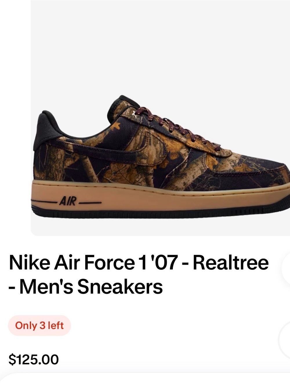 Nike Air Force 1 '07 Realtree Camo - Brown Black
